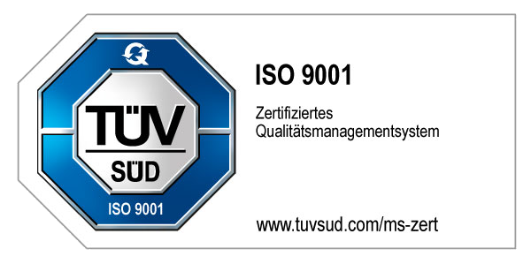 TÜV Zertifiziert nach DIN EN ISO 9001